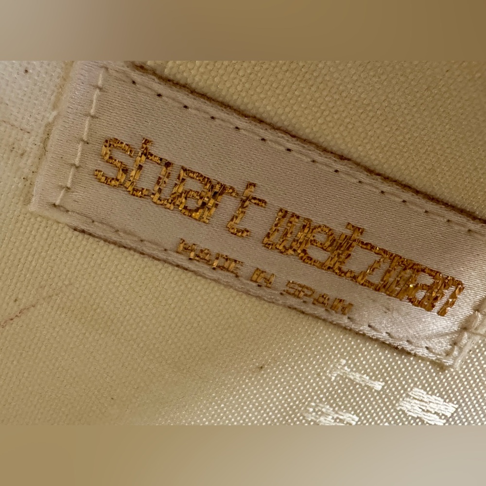 Vintage Stuart Weitzman leather framed Gold Women's Handbag purse - Picture 4 of 11